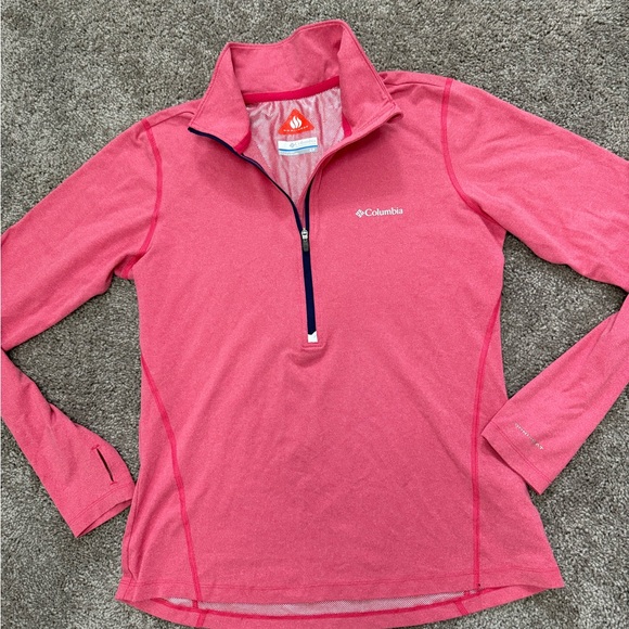Columbia Coral Pink Quarter-Zip Top Sz S Omni heat - Picture 1 of 6
